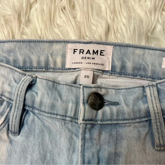 FRAME Le High Straight Leg Jeans Tie Dye Cloud Denim Casual Women’s 25 - Picture 6 of 10